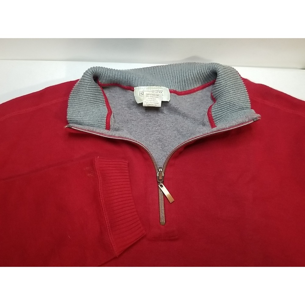 Islander Mens 1/4 Zip Pullover Long Sleeve Sweater Red XL‎ X-Large